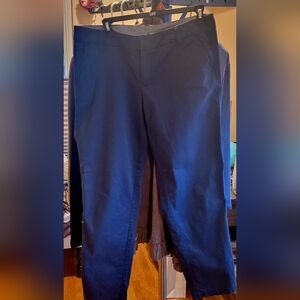 Caslon navy 12p ankle cotton/chino pants, 36" low waist.